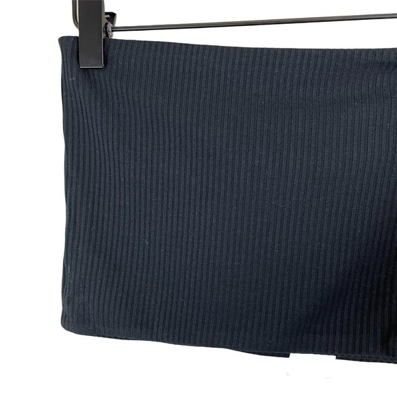 Topshop black ribbed lined cropped strapless bandeau tube top 8 or medium - Picture 5 of 12